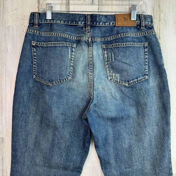 Ralph Lauren boho Distressed Patch Petite 10 Jeans - Picture 7 of 12